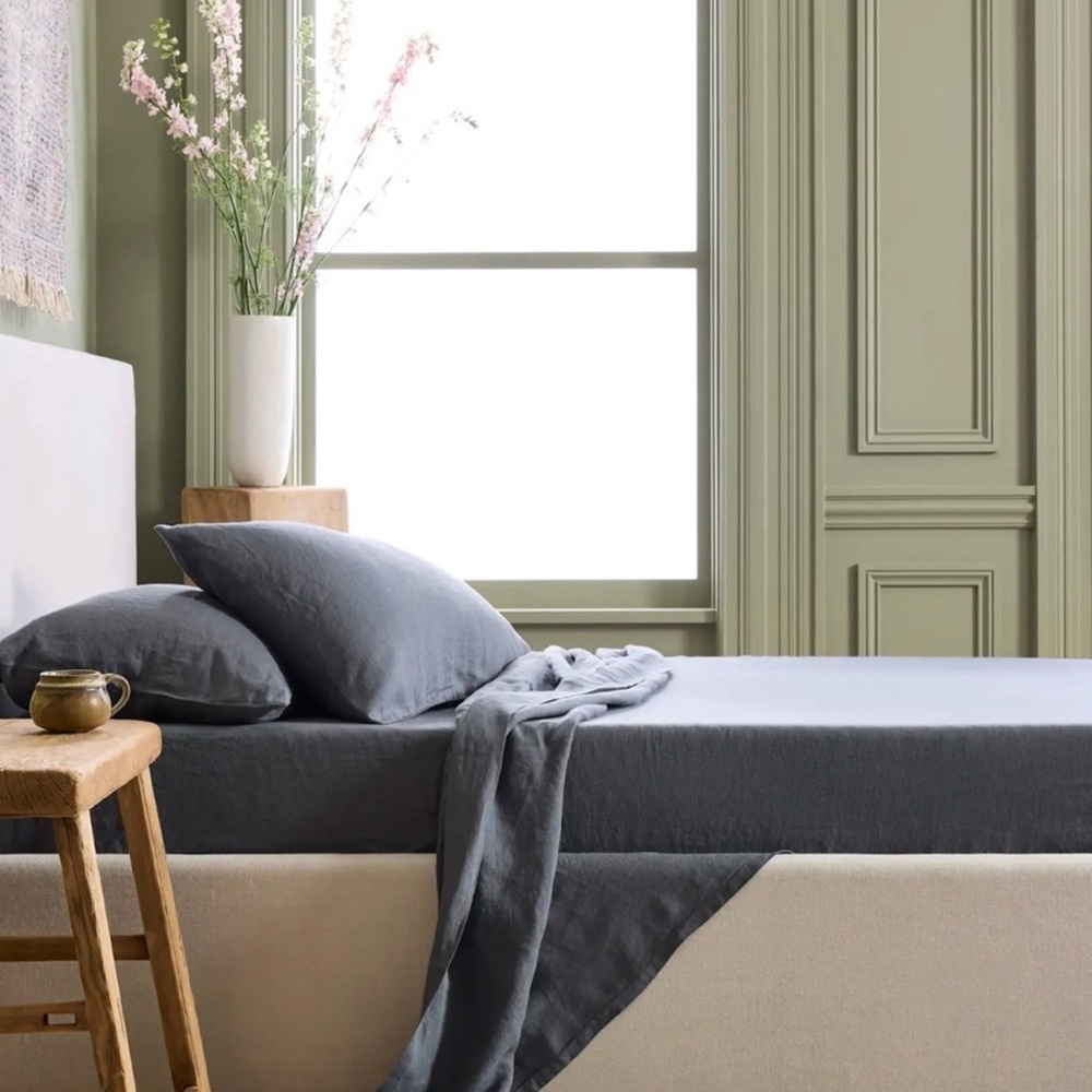 Quince 100% Linen King FLAT SHEET ONLY
